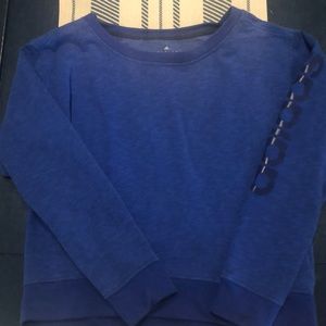 Adidas Cropped Sweatshirt Size M Blue Boat Neck